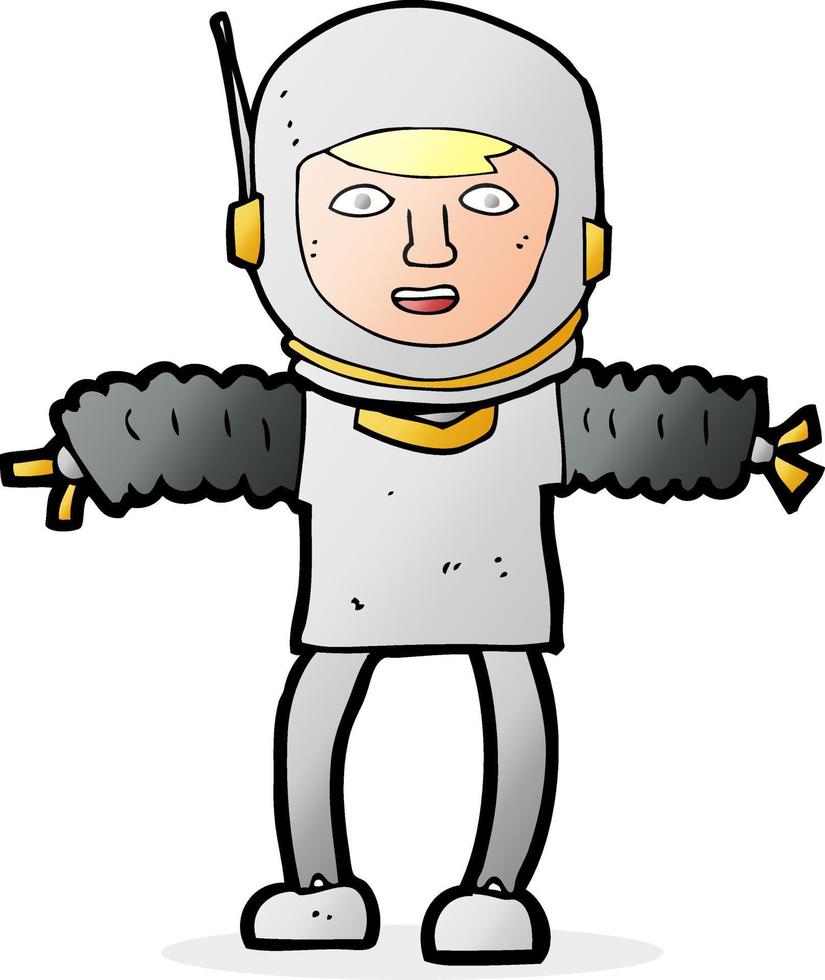 garabato, carácter, caricatura, astronaught vector