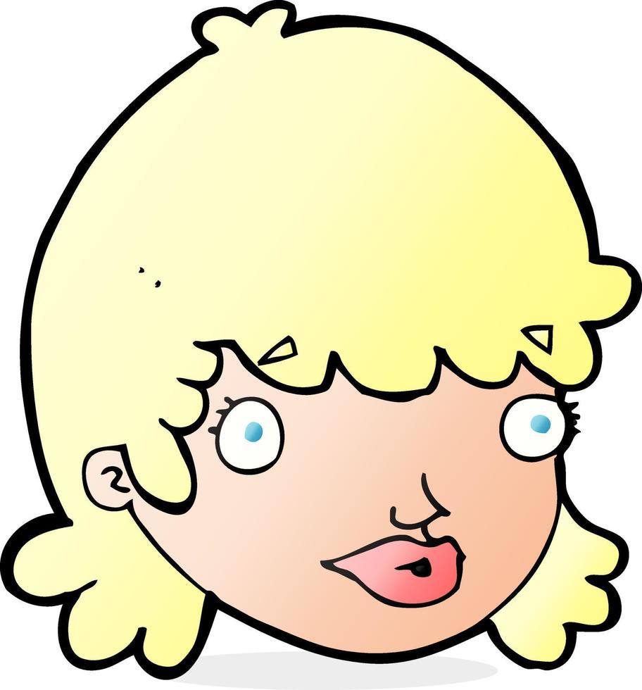 doodle character Cartoon woman face illustration vector