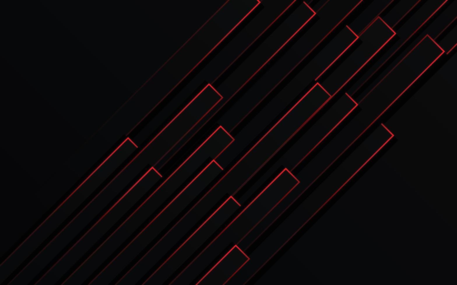 Abstract Red light Lines Pipe speed zoom on black background technology vector