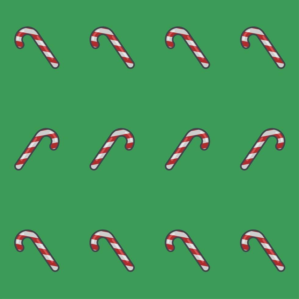 christmas candy pattern with a simple and flat design on a green background suitable for wrapping paper vector