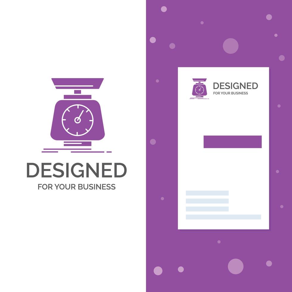 Business Logo for implementation. mass. scale. scales. volume. Vertical Purple Business .Visiting Card template. Creative background vector illustration