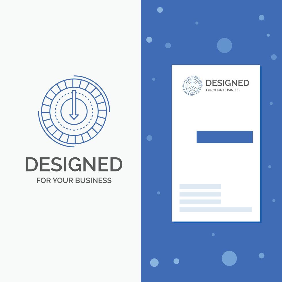 Business Logo for Consumption. cost. expense. lower. reduce. Vertical Blue Business .Visiting Card template vector