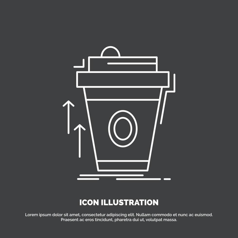 product. promo. coffee. cup. brand marketing Icon. Line vector symbol for UI and UX. website or mobile application