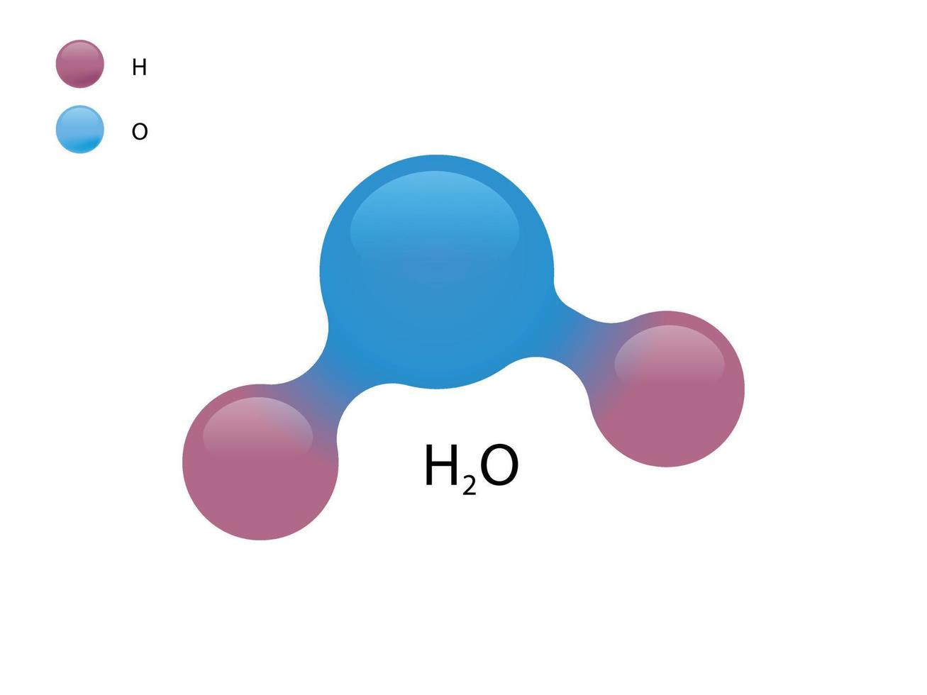 química modelo molécula agua h2o elemento científico fórmula vector