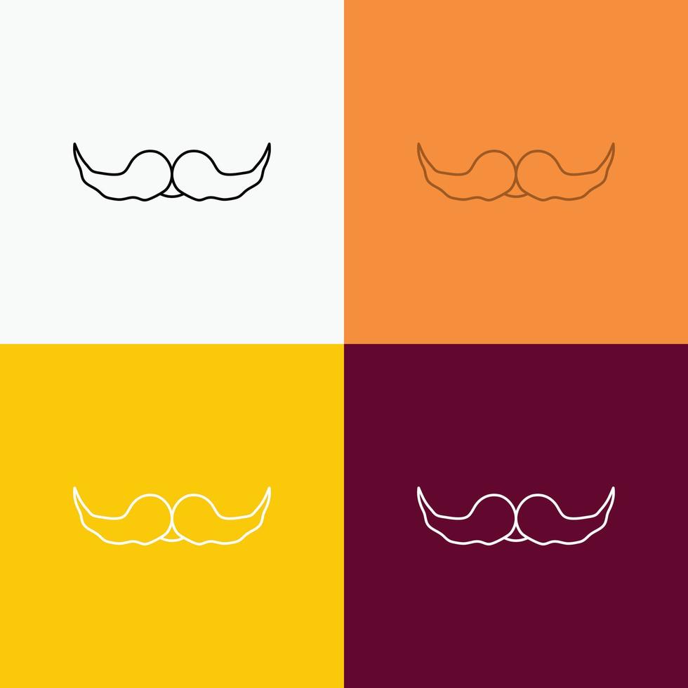 moustache. Hipster. movember. male. men Icon Over Various Background. Line style design. designed for web and app. Eps 10 vector illustration