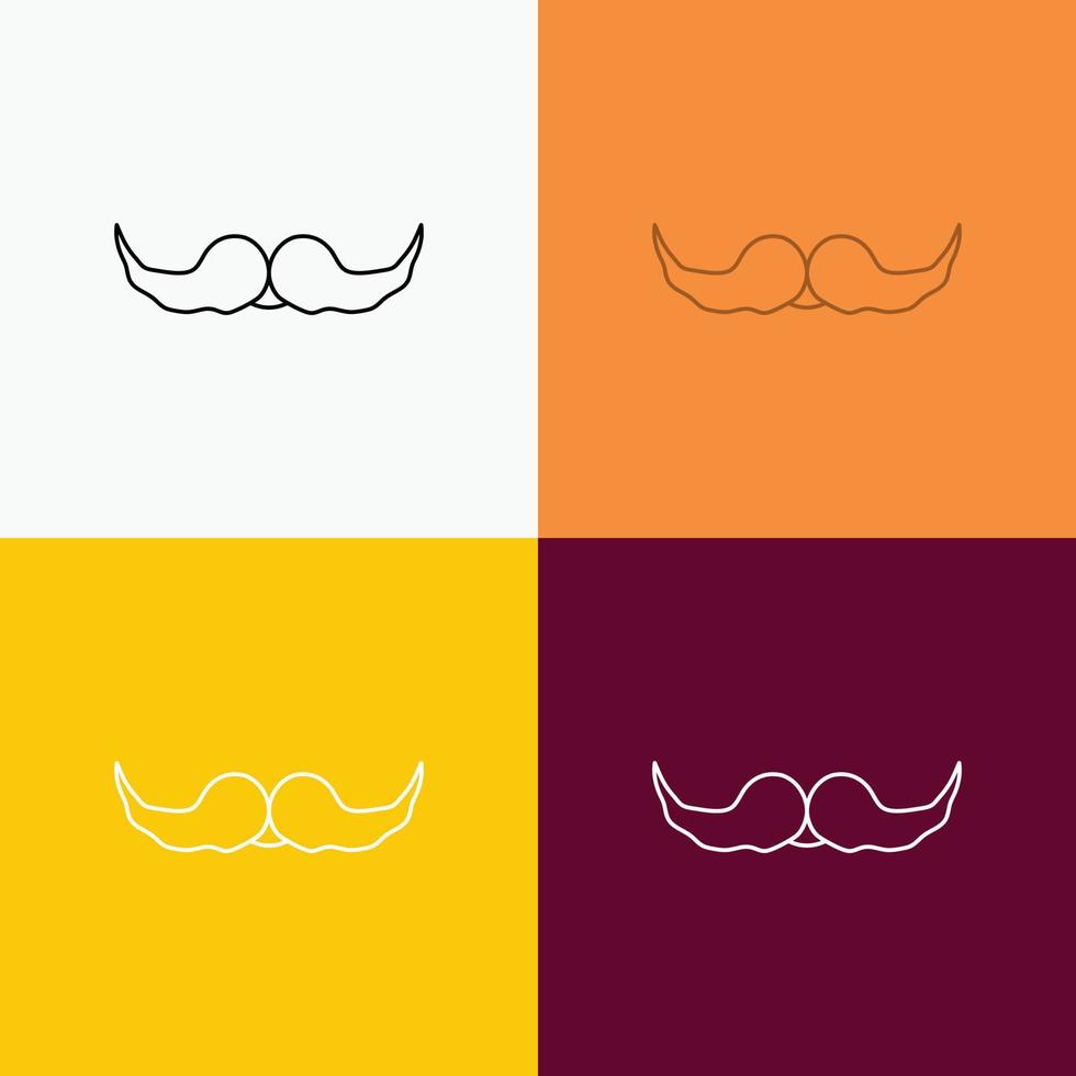 bigote. inconformista. movimiento masculino. icono de hombres sobre varios antecedentes. diseño de estilo de línea. diseñado para web y aplicación. eps 10 ilustración vectorial vector