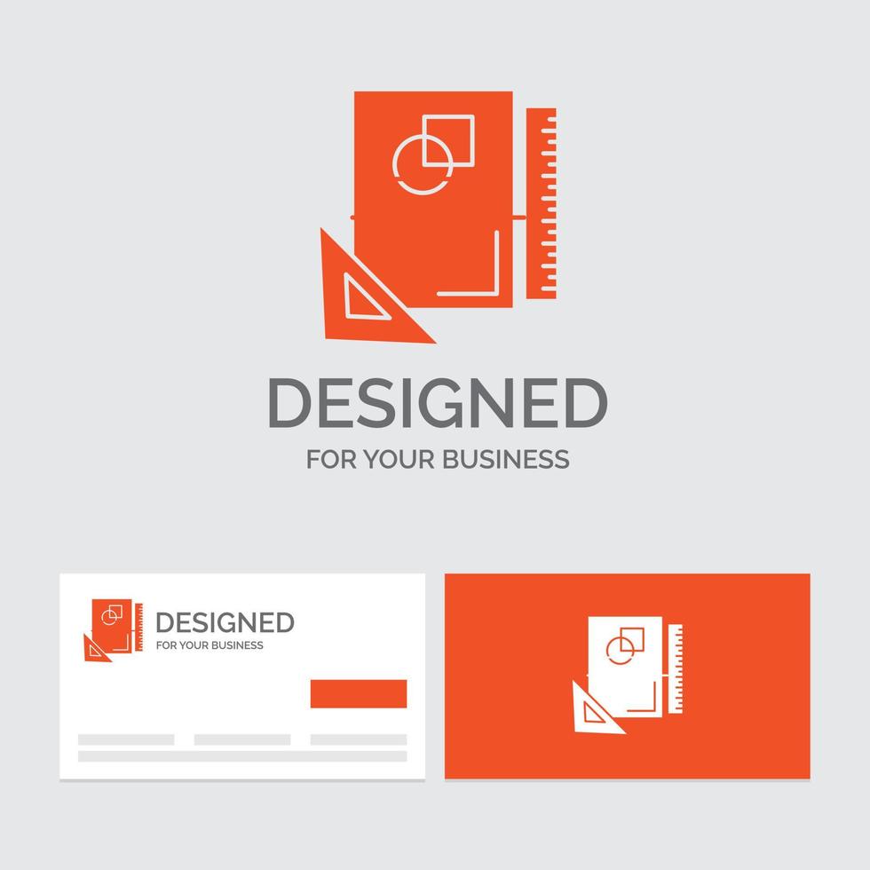 plantilla de logotipo de empresa para el diseño. diseño. página. bosquejo. dibujando tarjetas de visita naranjas con plantilla de logotipo de marca. vector