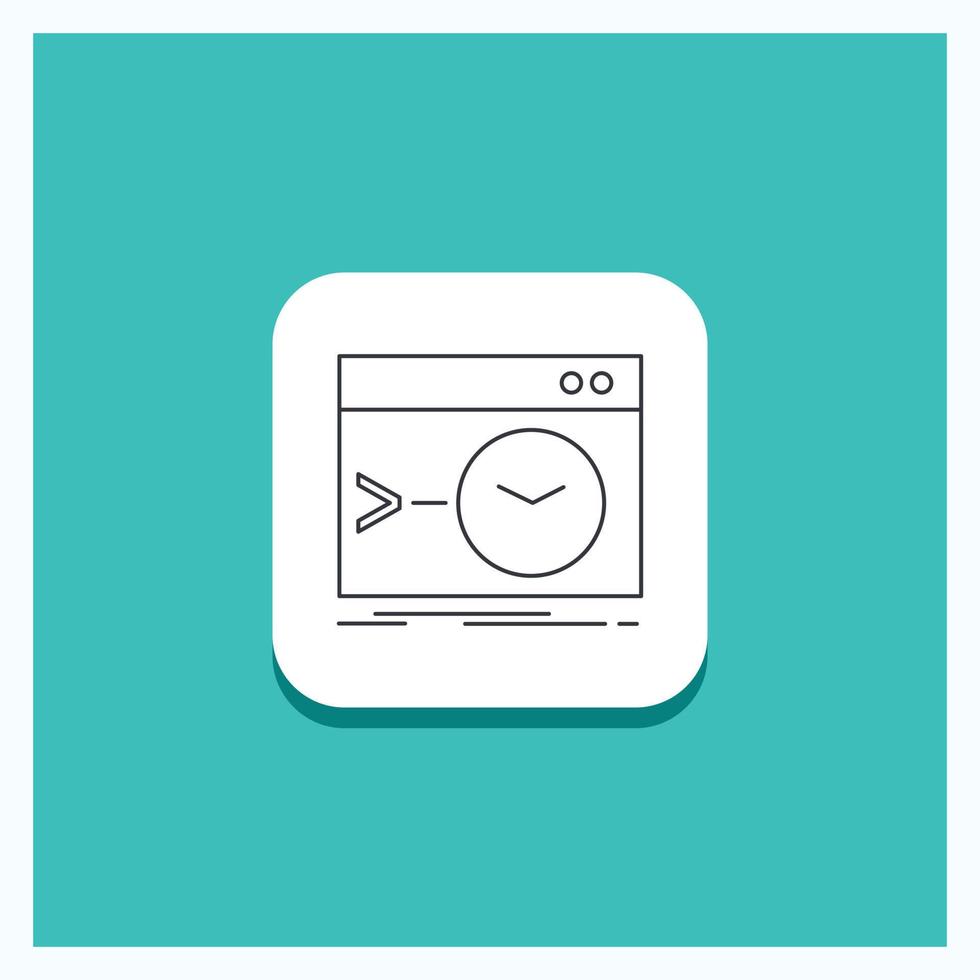 Round Button for Admin. command. root. software. terminal Line icon Turquoise Background vector
