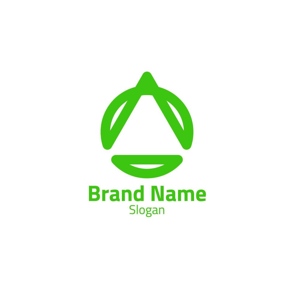 Green abstract logo, a mix of triangles and circles. vector