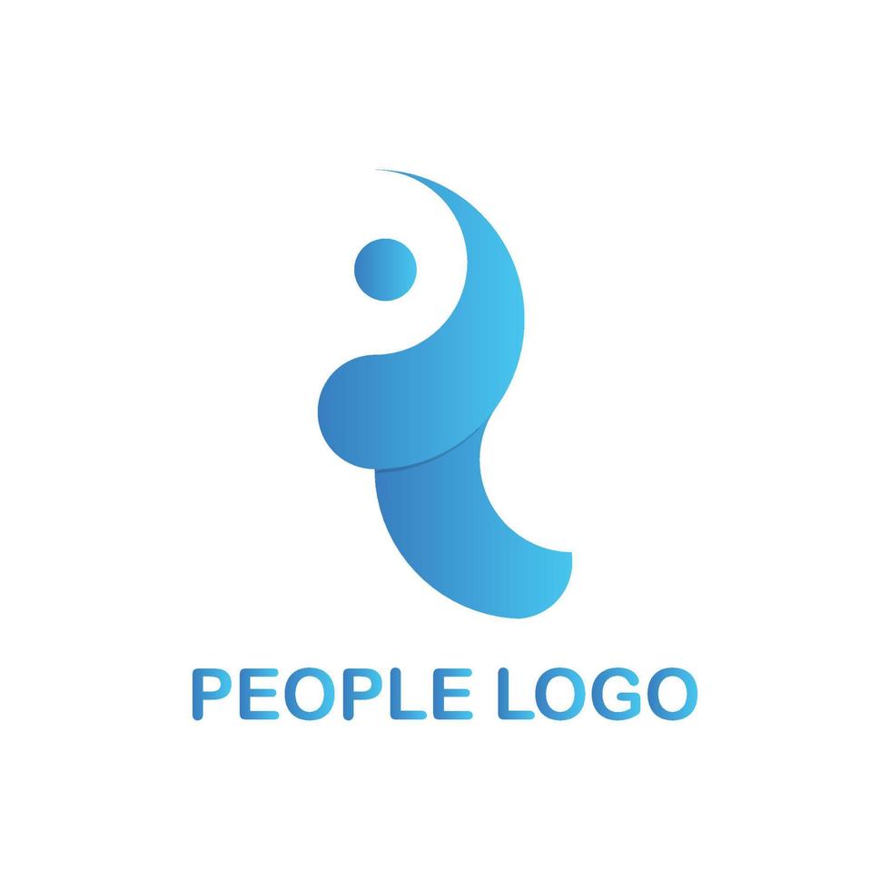 Abstract logo that resembles a person, and is blue. vector