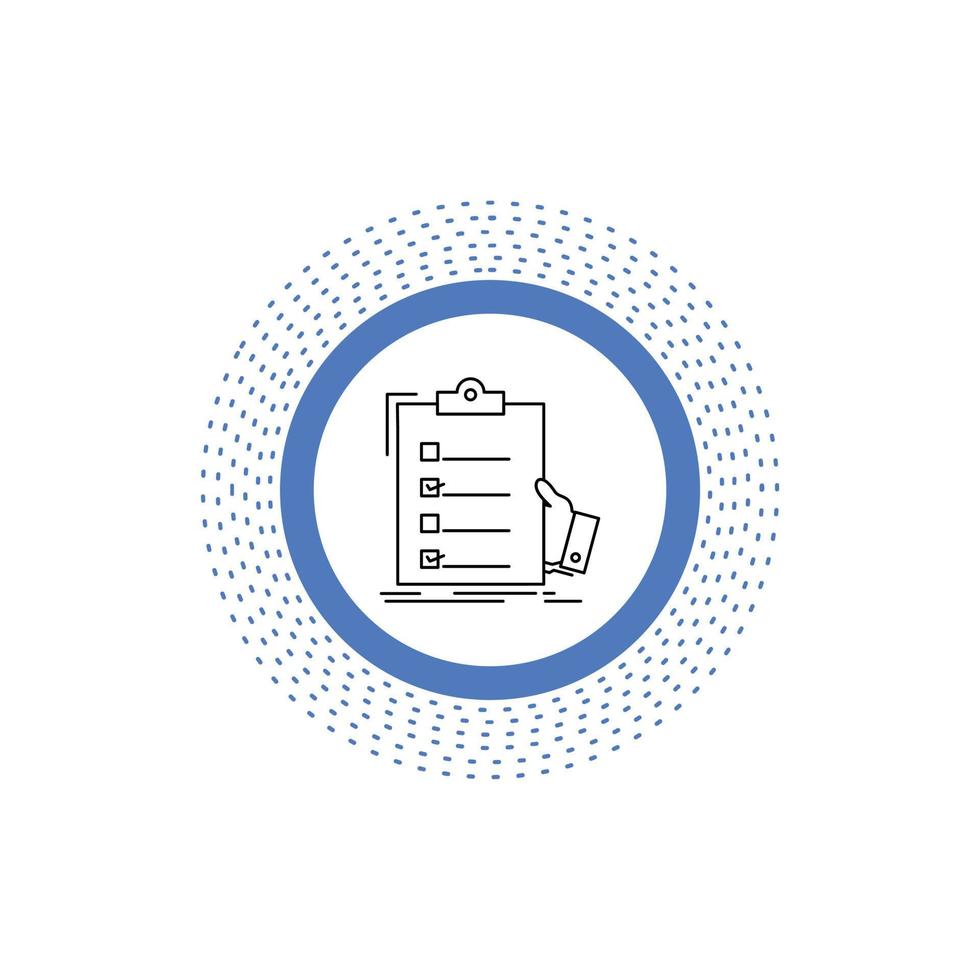 checklist. check. expertise. list. clipboard Line Icon. Vector isolated illustration