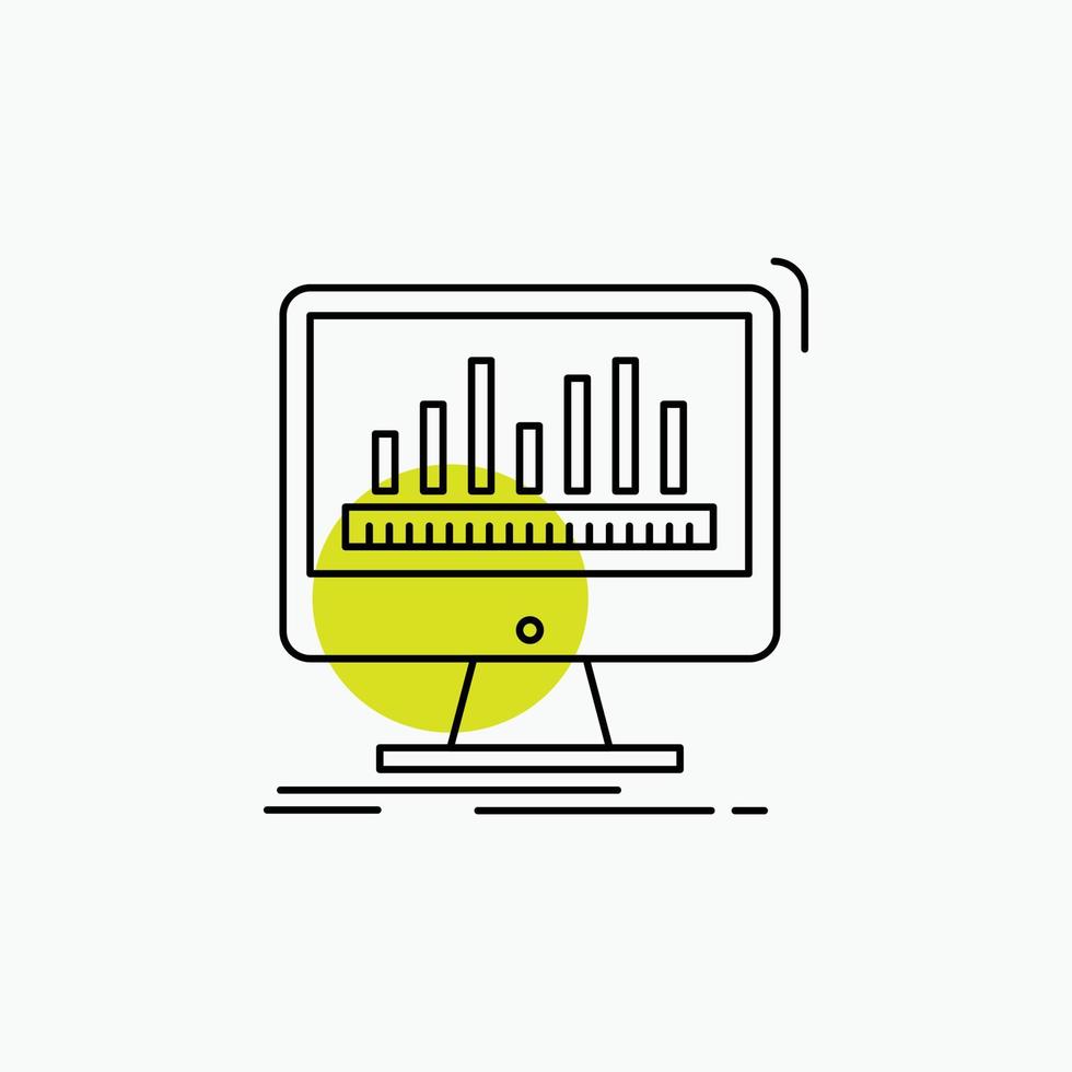 analytics. processing. dashboard. data. stats Line Icon vector