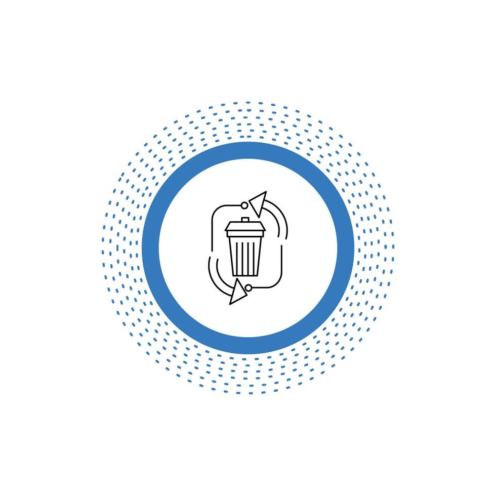 waste. disposal. garbage. management. recycle Line Icon. Vector isolated illustration
