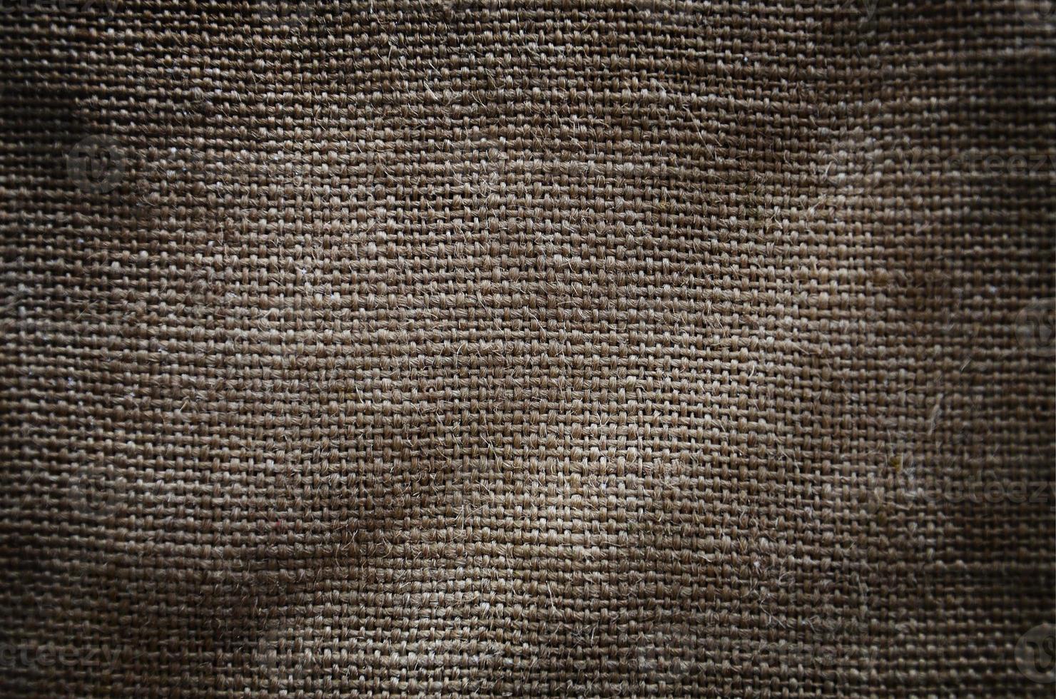 The texture of a very old brown sack cloth. Retro texture with canvas material. Background image with copy space photo