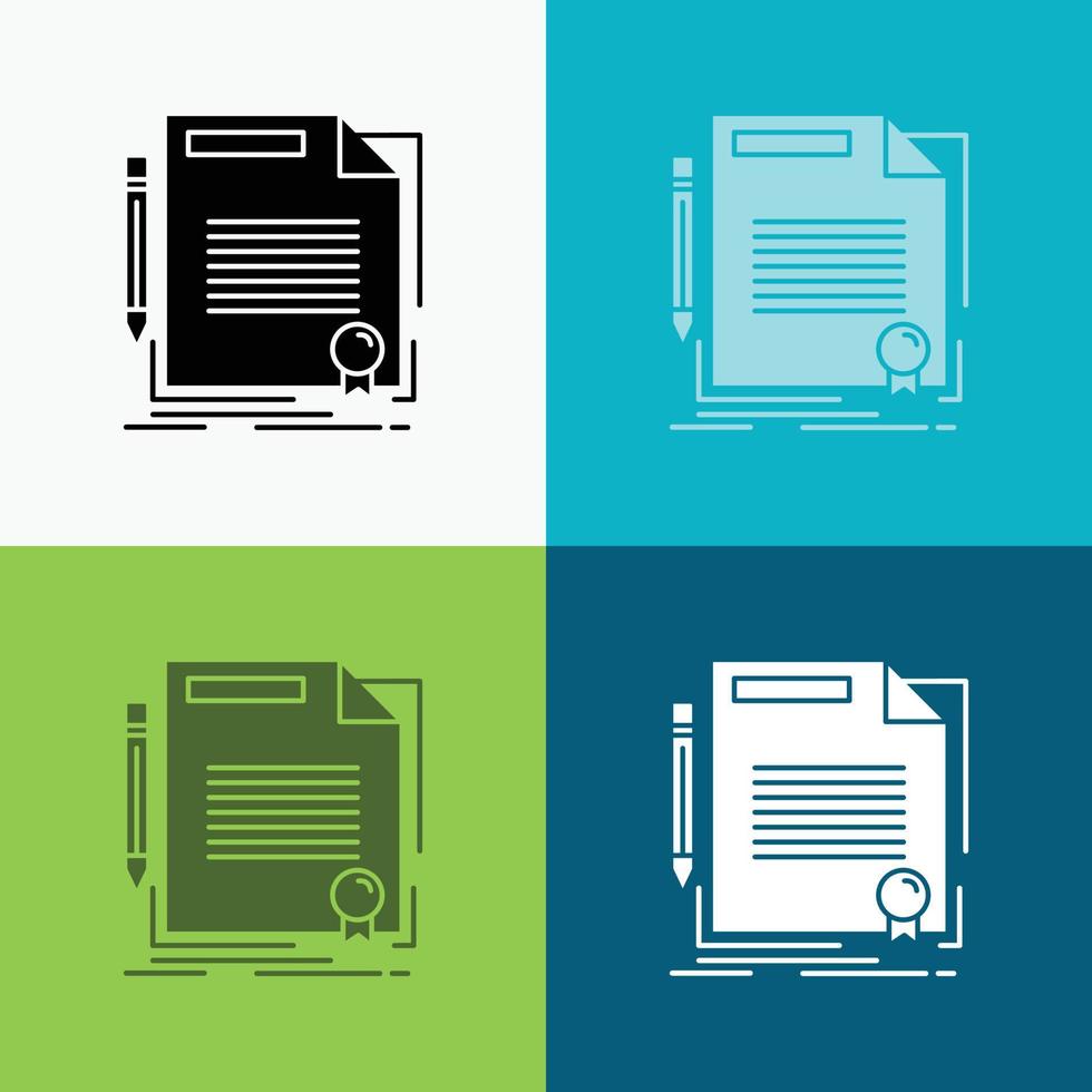 agreement. contract. deal. document. paper Icon Over Various Background. glyph style design. designed for web and app. Eps 10 vector illustration