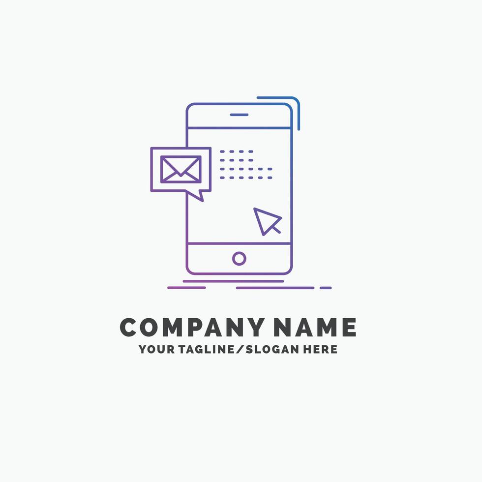 a granel. diálogo. instante. correo. plantilla de logotipo de empresa púrpura de mensaje. lugar para el eslogan vector