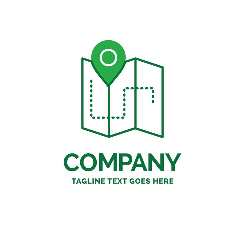 Map. Camping. plan. track. location Flat Business Logo template. Creative Green Brand Name Design. vector