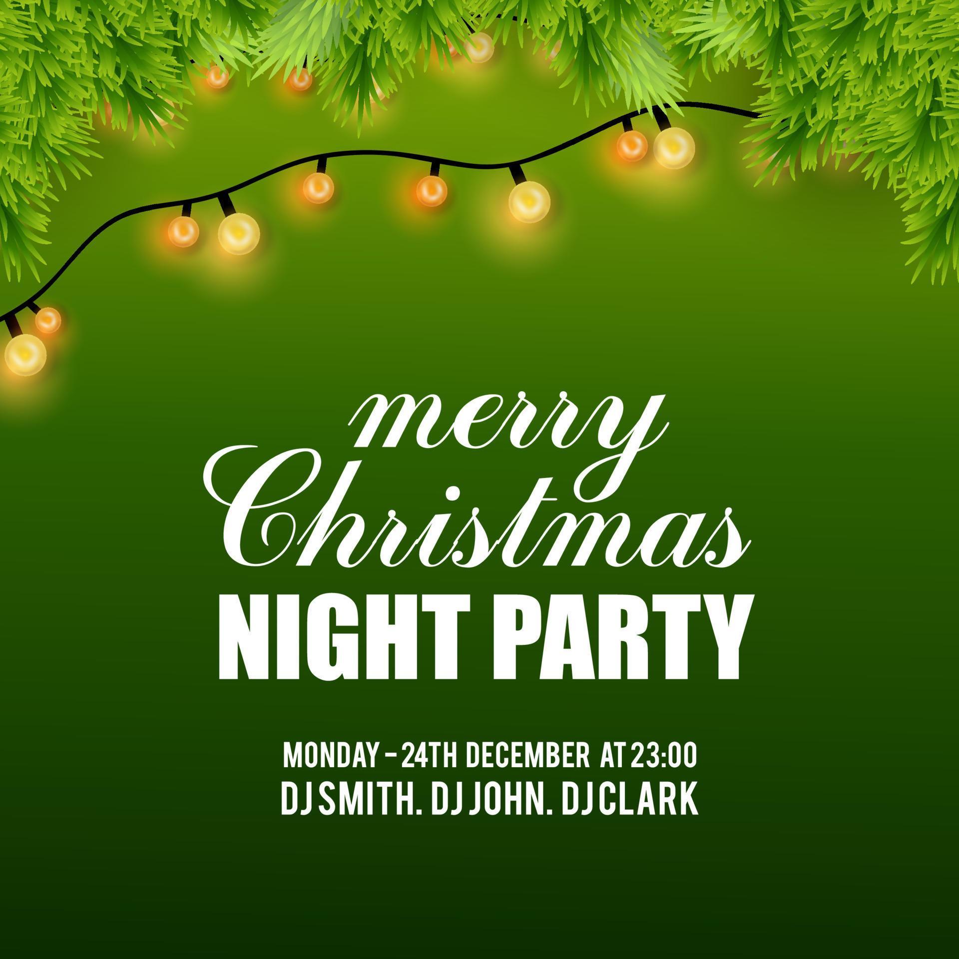 Merry Christmas Night Party background 12914034 Vector Art at Vecteezy