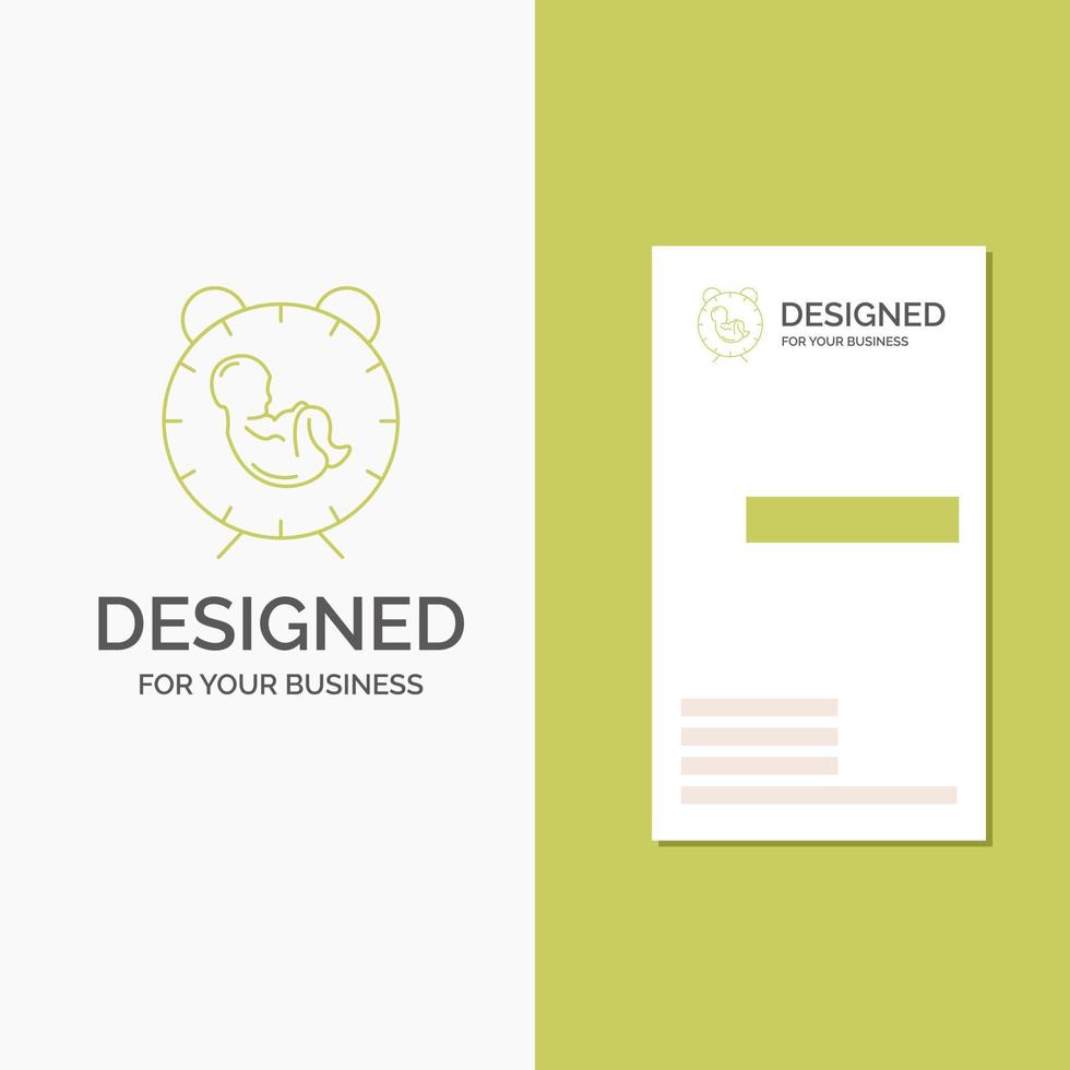 Business Logo for delivery. time. baby. birth. child. Vertical Green Business .Visiting Card template. Creative background vector illustration