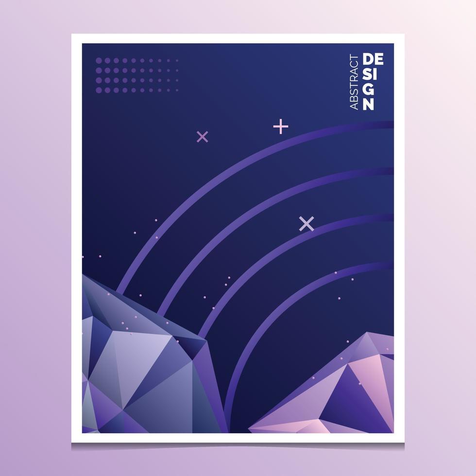 Abstract composition. A4 brochure cover design. Title sheet model. Polygonal space icon. Vector front page font. Ad banner form texture