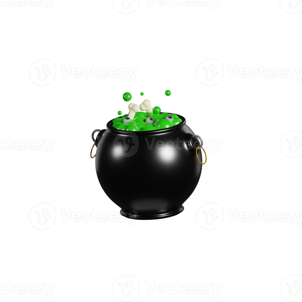 3d Halloween Cauldron Pot png