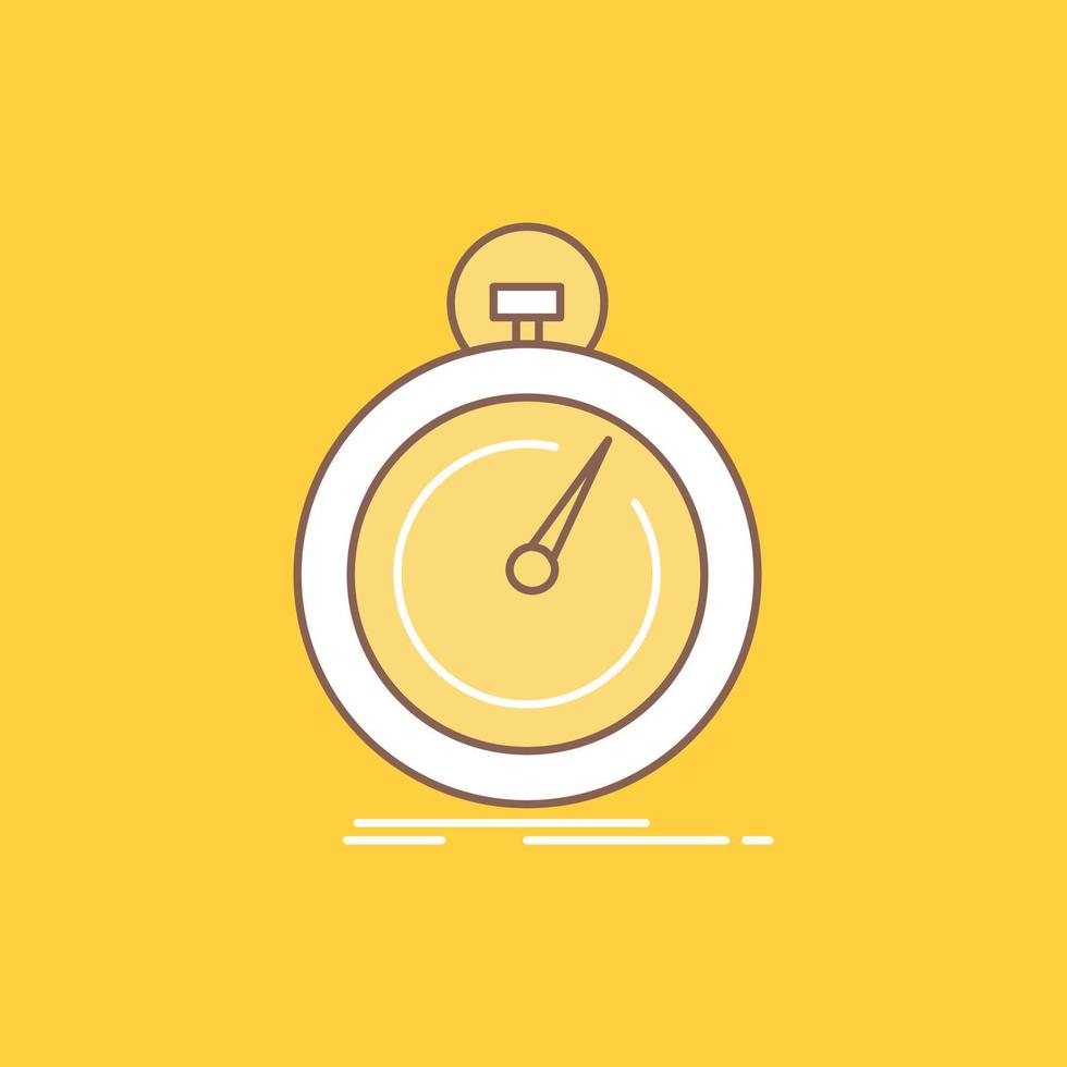 Done. fast. optimization. speed. sport Flat Line Filled Icon. Beautiful Logo button over yellow background for UI and UX. website or mobile application vector