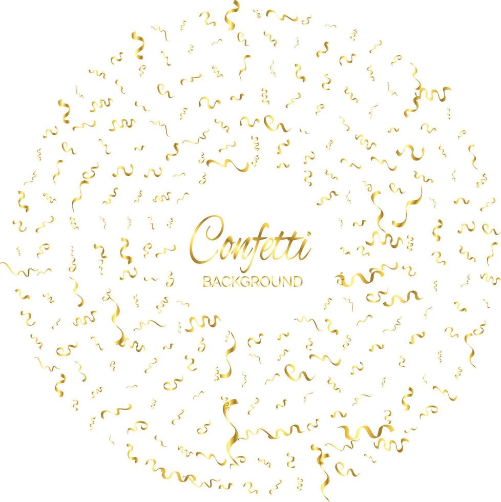 Golden confetti isolated. Festive background. Vector illustration