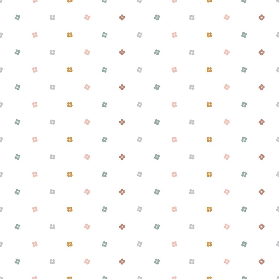 Floral seamless vector pattern with small flowers. Simple hand-drawn style. Pretty ditsy for fabric, textile, wallpaper. Digital paper in white background