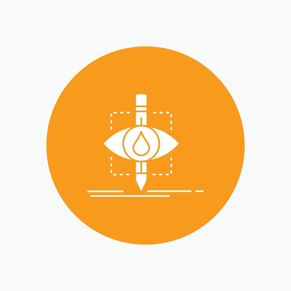 Ecology. monitoring. pollution. research. science White Glyph Icon in Circle. Vector Button illustration