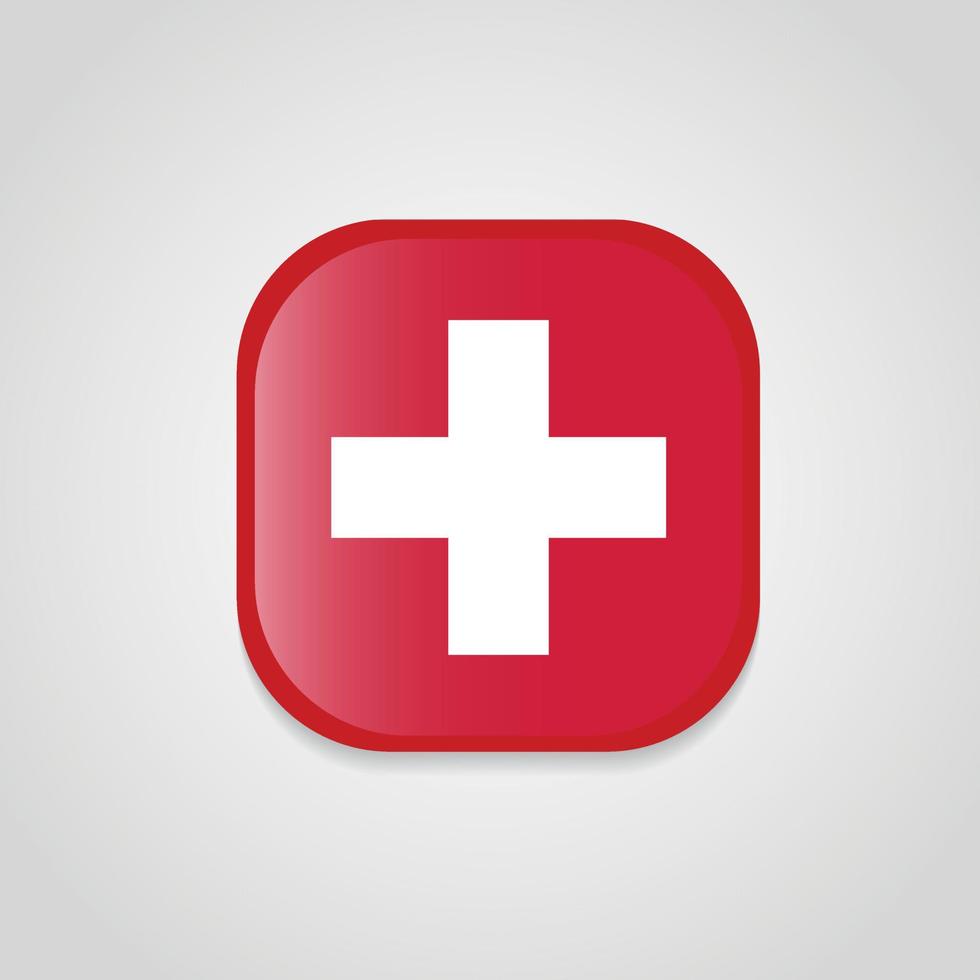 Switzerland Flag Design Round Button vector