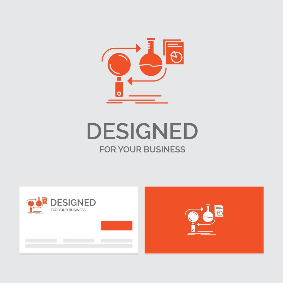 Business logo template for Analysis. business. develop. development. market. Orange Visiting Cards with Brand logo template. vector