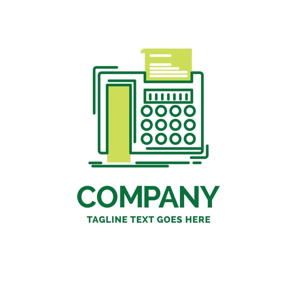 fax. message. telephone. telefax. communication Flat Business Logo template. Creative Green Brand Name Design. vector