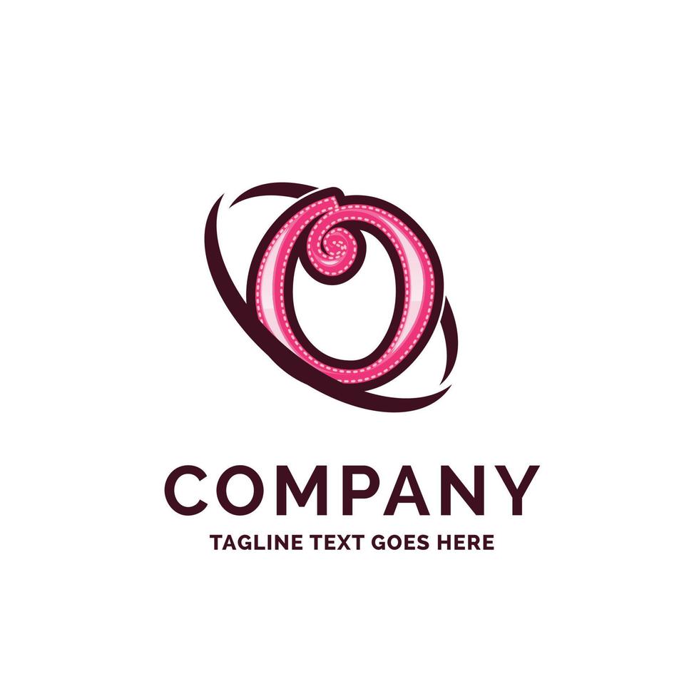 O Company Name Design Pink Beautity Logo Design. Logo Template. Brand Name template Place for Tagline. Creative Logo Design vector