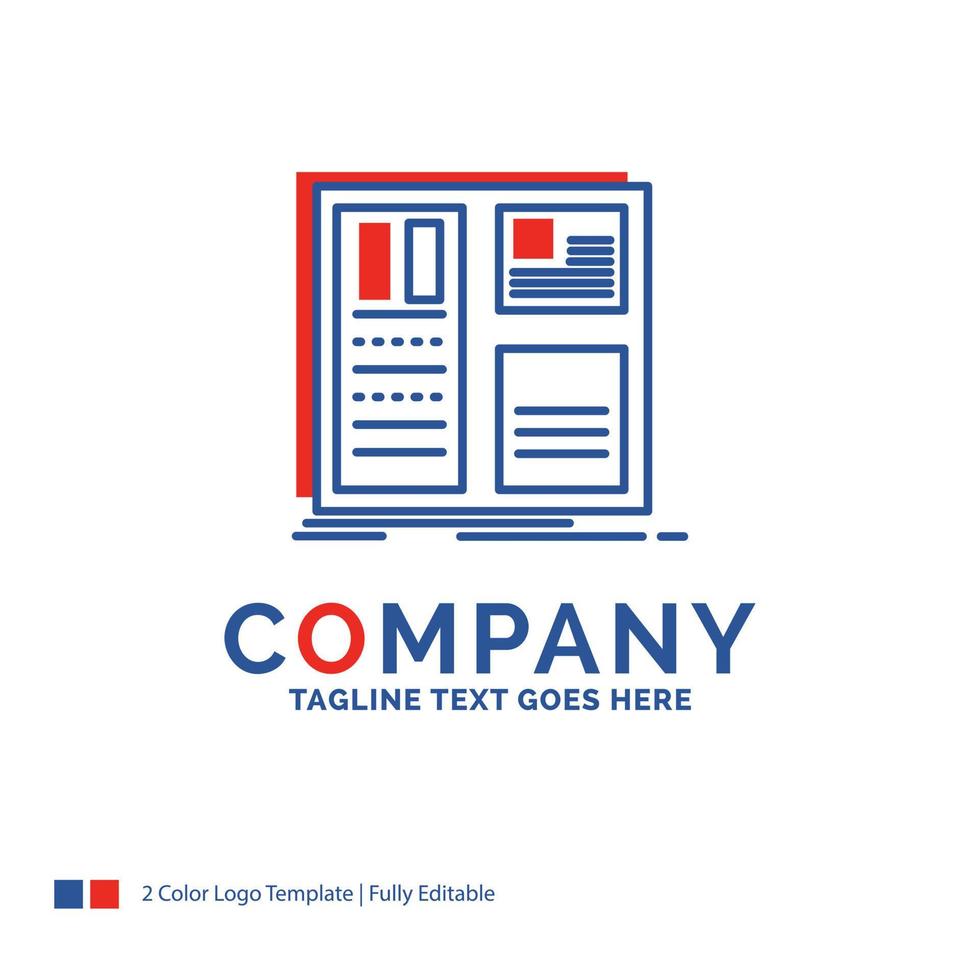Company Name Logo Design For Design. grid. interface. layout. ui. Blue and red Brand Name Design with place for Tagline. Abstract Creative Logo template for Small and Large Business. vector