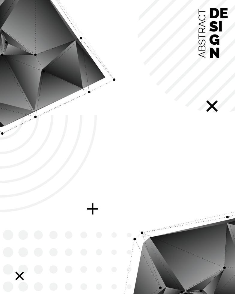 diseño de fondo de triángulo borroso de vector negro. fondo geométrico en estilo origami con degradado