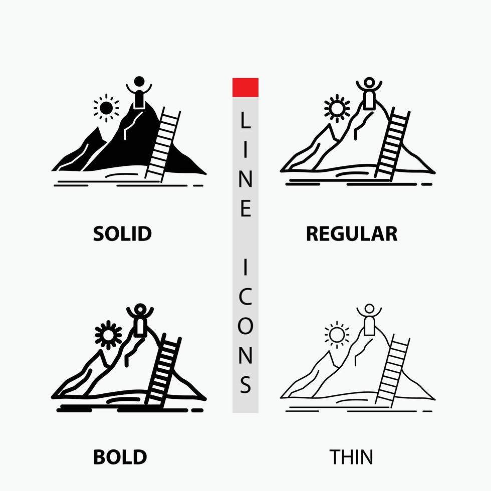 Success. personal. development. Leader. career Icon in Thin. Regular. Bold Line and Glyph Style. Vector illustration