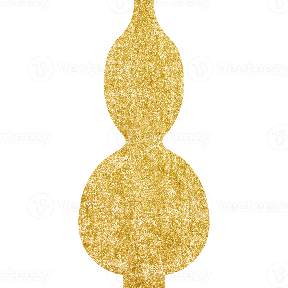 Modern golden boho ceramic vase. Transparent PNG clipart