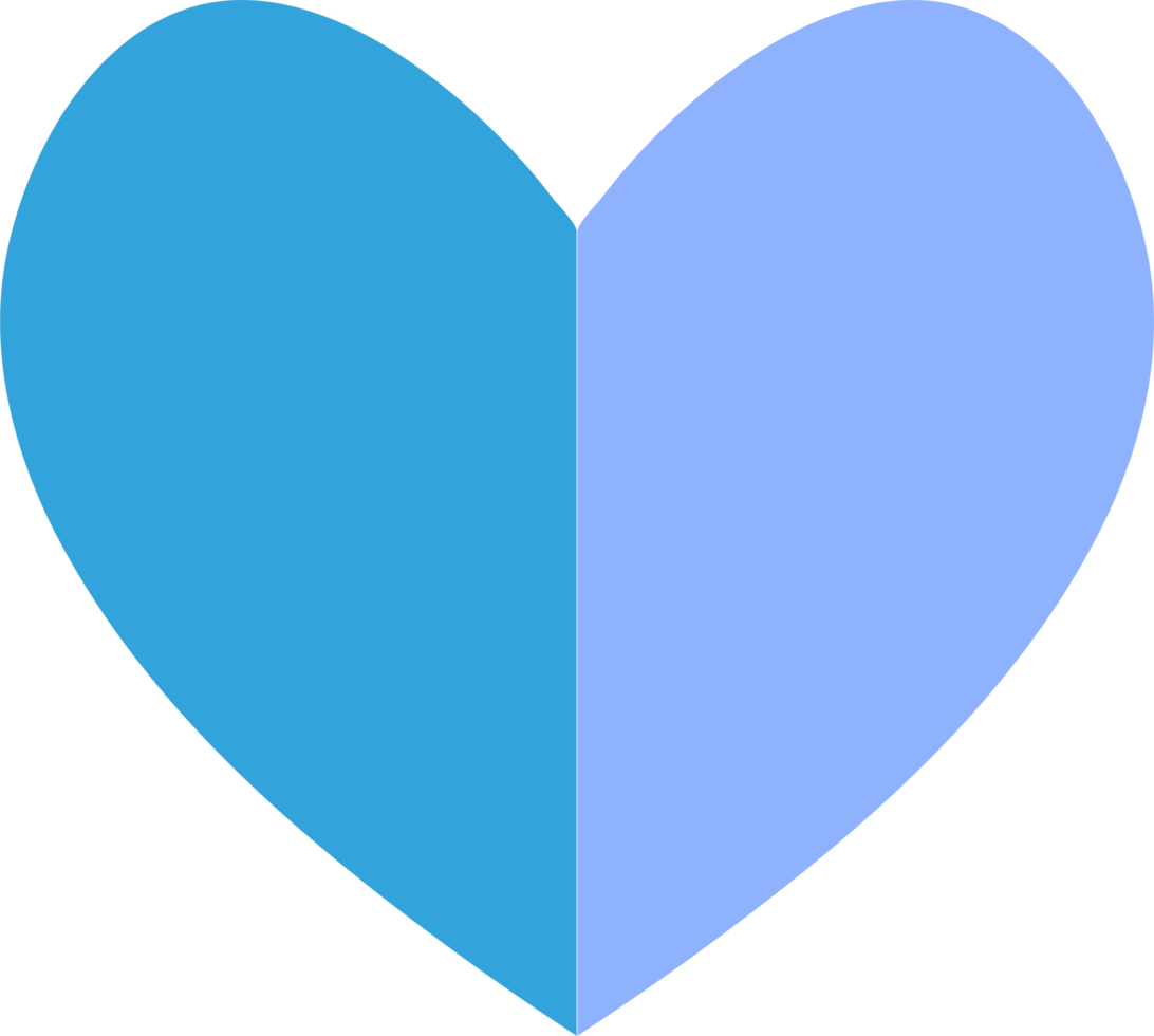 Winter simple blue heart. Transparent PNG clipart for design