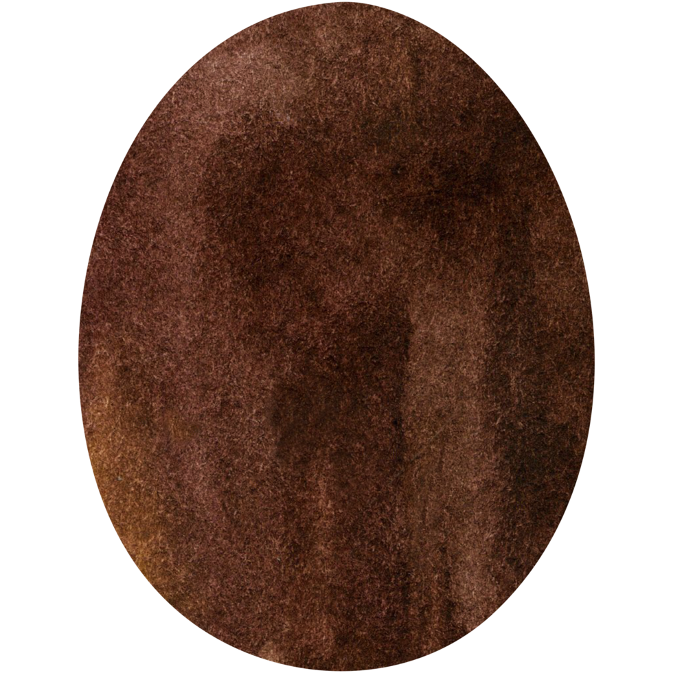 Brown watercolor Easter egg. Oval shape for design. Transparent PNG Clipart