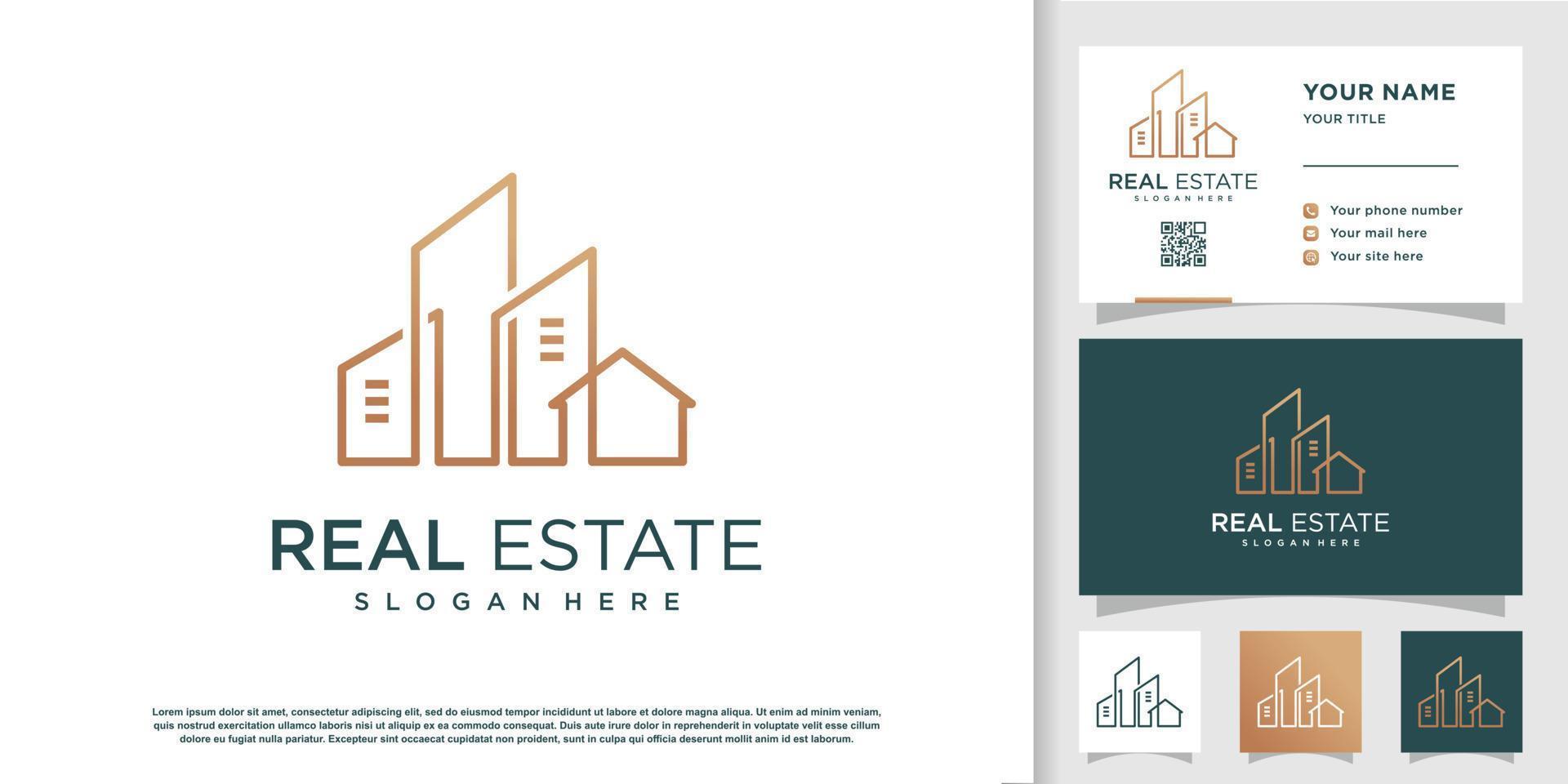 Real estate logo design template Premium Vector