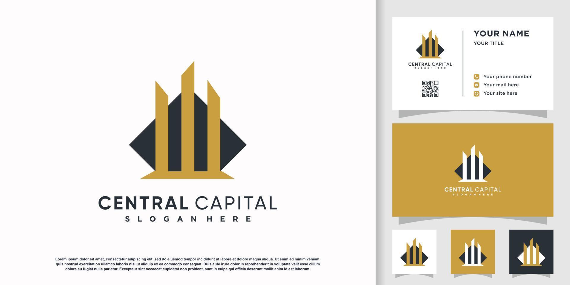 Real estate logo design template Premium Vector