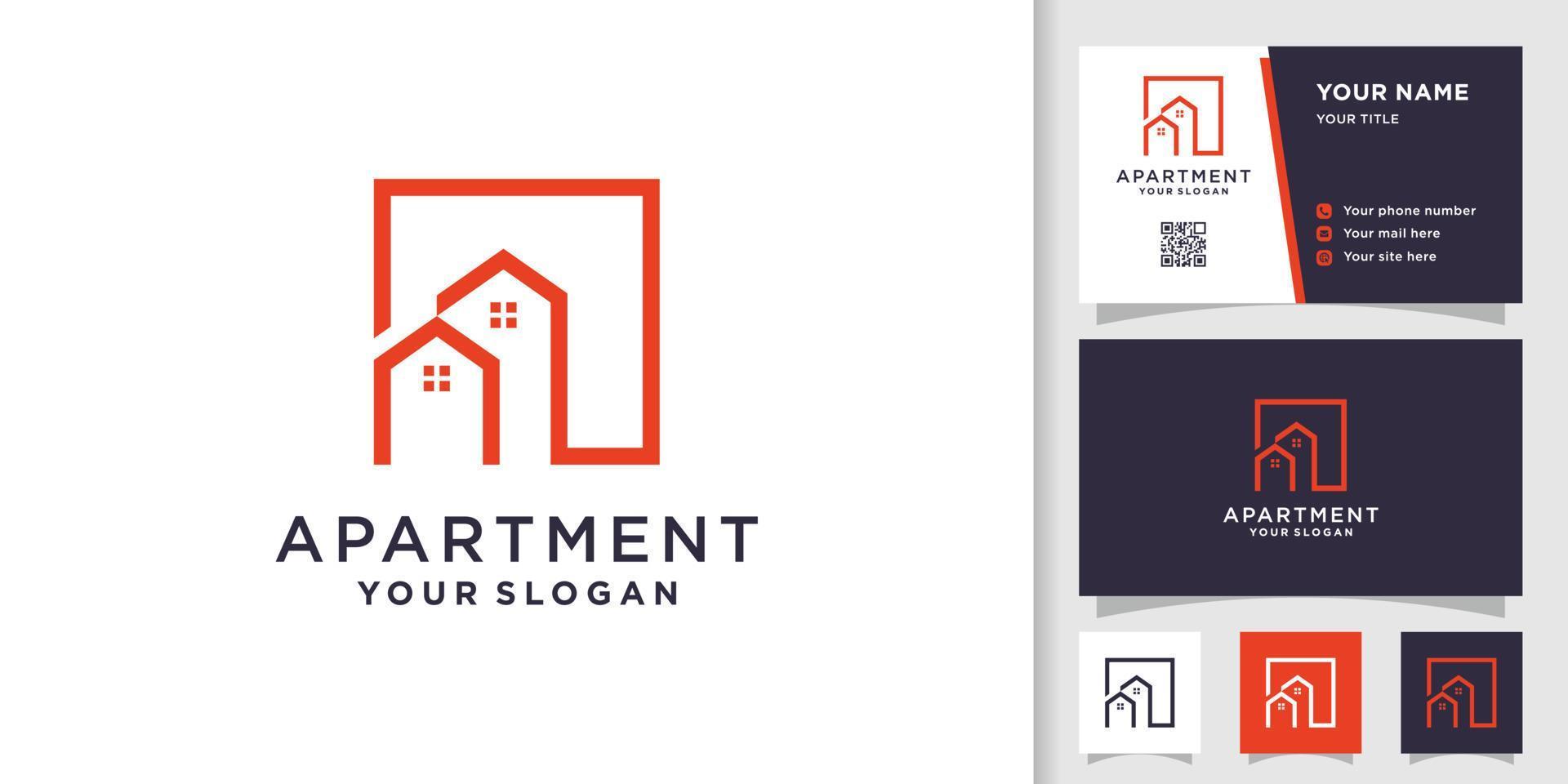 vector premium de plantilla de diseño de logotipo de apartamento