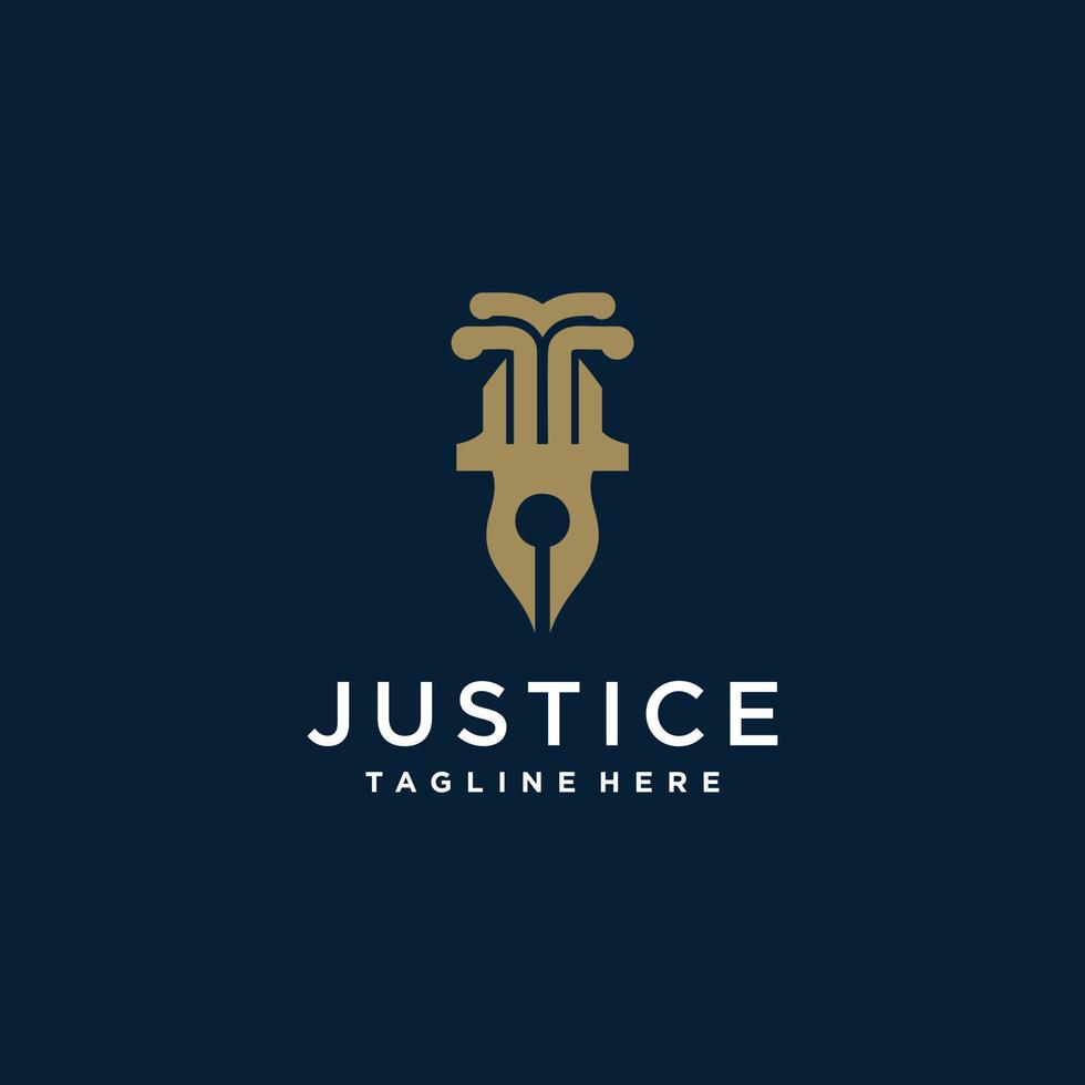 Law logo design with simple and fresh concept Premium Vector