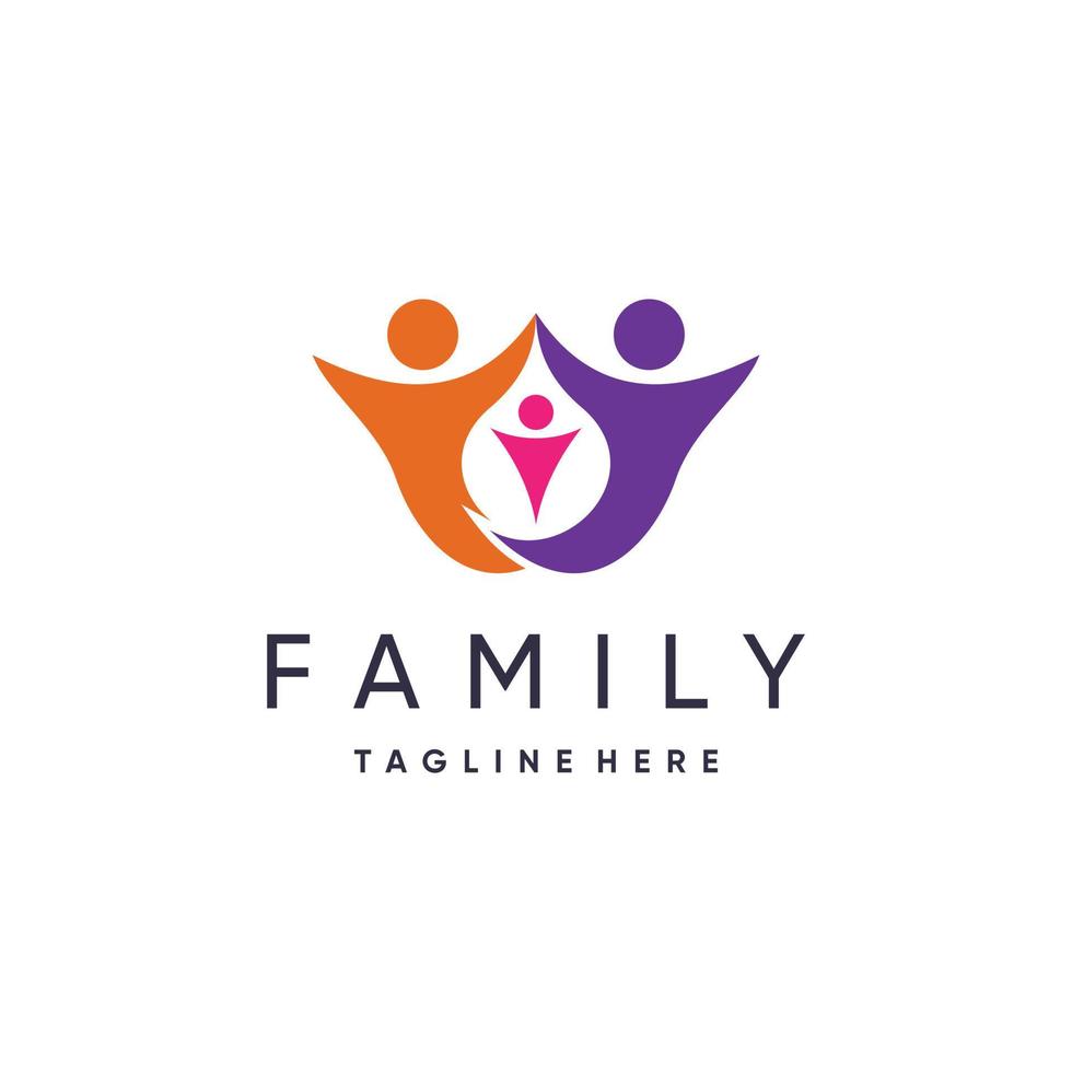 Family logo design with modern style Premium Vector