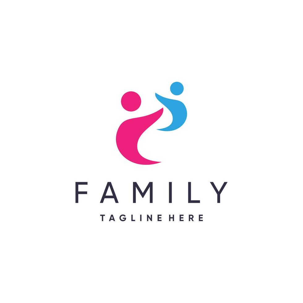 Family logo design with modern style Premium Vector