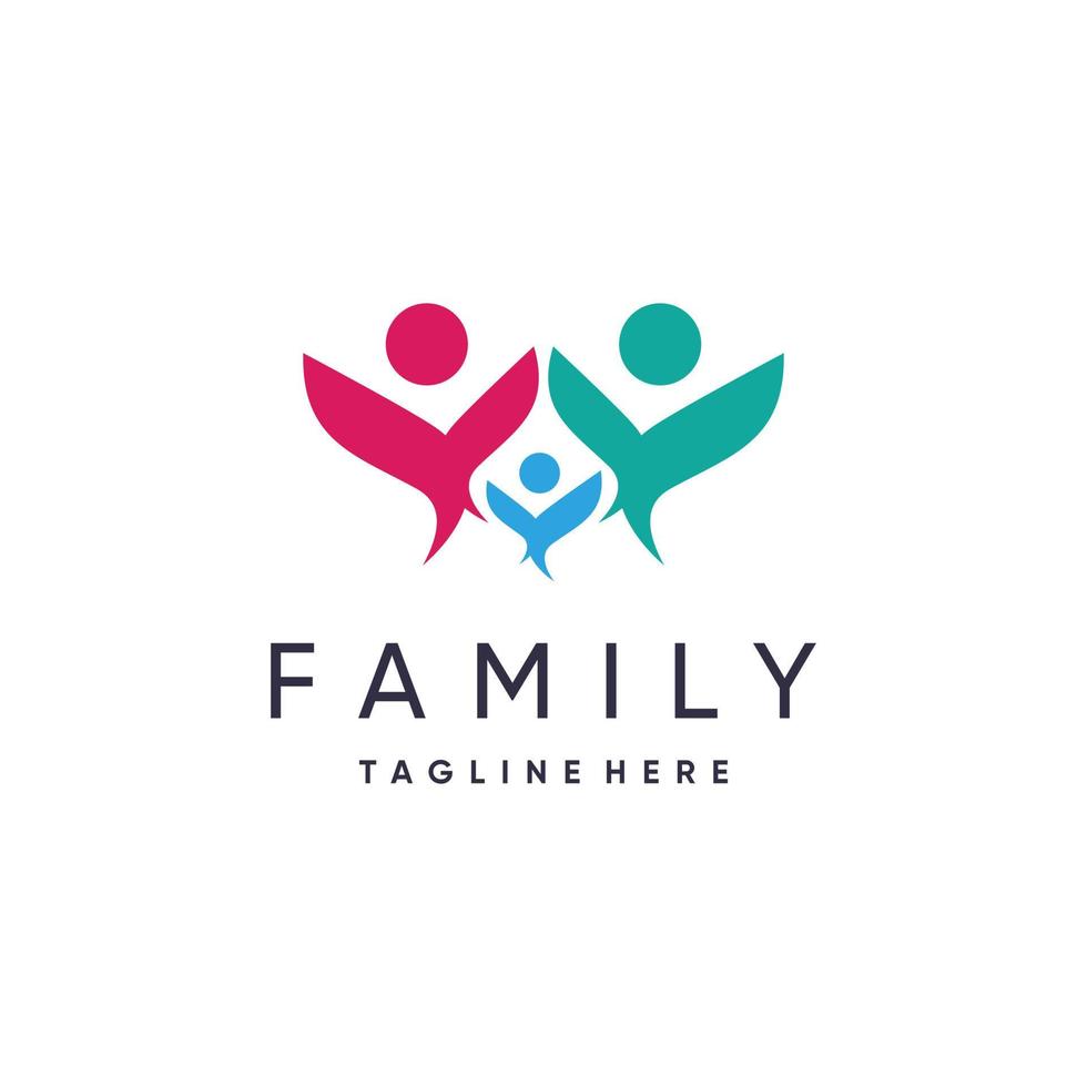Family logo design with modern style Premium Vector