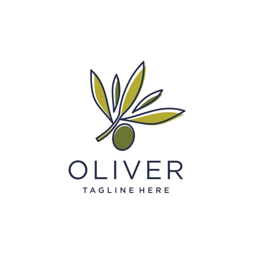 vector de diseño de logotipo de oliva con vector premium de concepto moderno