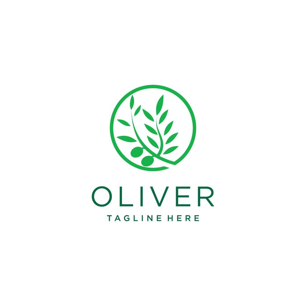 vector de diseño de logotipo de oliva con concepto abstracto creativo