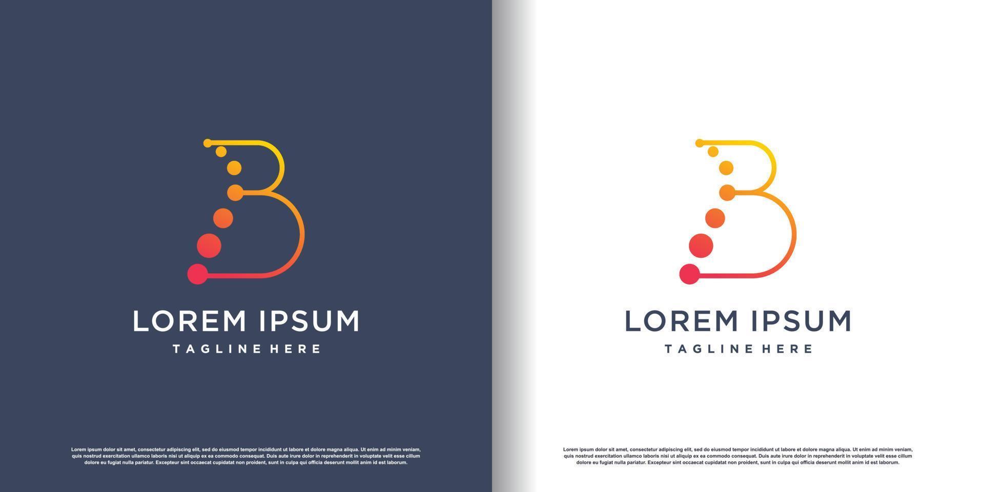 Molecule logo design vector with letter b concept