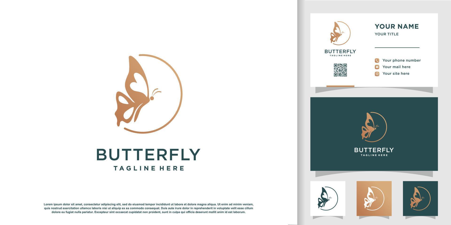 Butterfly logo design vector with creative abstract concept